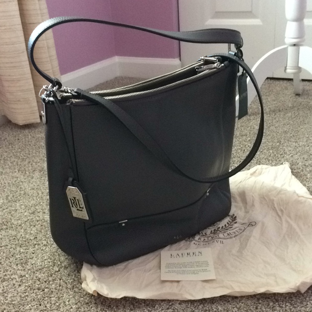 NWT Lauren Ralph Lauren leather hobo bag